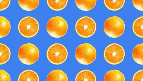 elegant pattern of juicy orange fruits on blue background