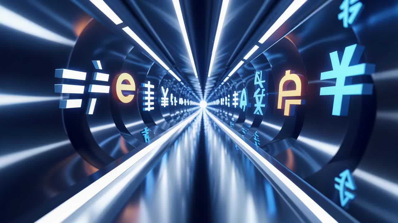 Futuristic Digital Currency Network Tunnel
