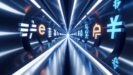 futuristic digital currency network tunnel