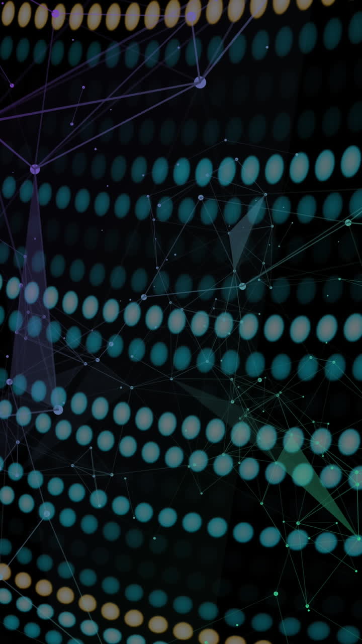 Animation of connections over black background with green and yellow lines