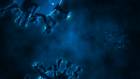 coronavirus abstracto que se mueve en la célula del virus - gráficos en movimiento (bucle)