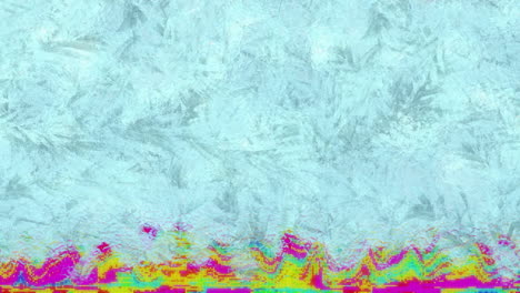 animation of colourful shapes moving over ice background