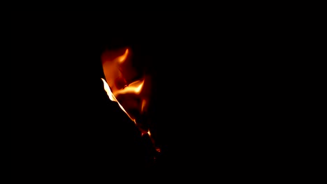 burning white paper on a dark background at night