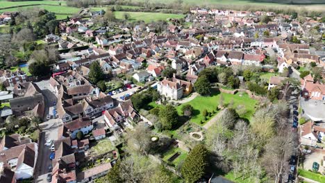 Lavenham medieval Village Suffolk UK drone,aerial