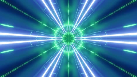 fondo en el estilo de cyberpunk o futuro de alta tecnología. transformador de túnel de ciencia ficción con luces de neón. túnel de alta tecnología abstracto en bucle de 4k. la cámara vuela a través del túnel cambiante a alta velocidad.