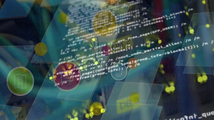 Animation of scientific data processing over server room