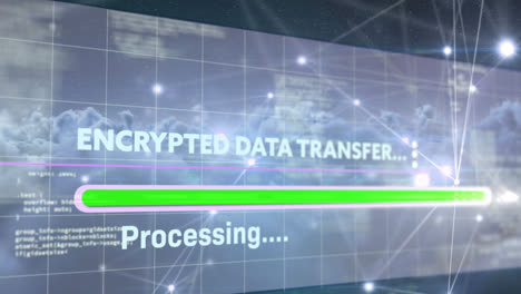 animación del procesamiento de datos a través de nubes