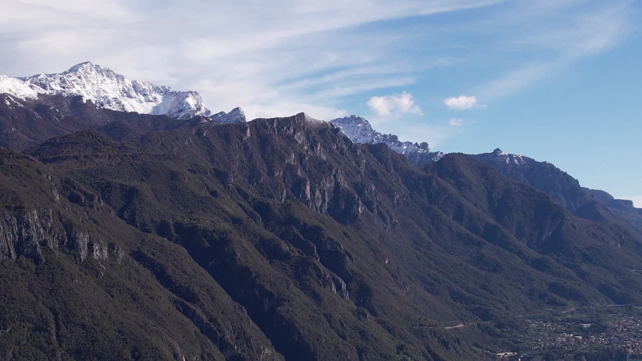 Stunning aerial view of the Italian Alps on a clear day