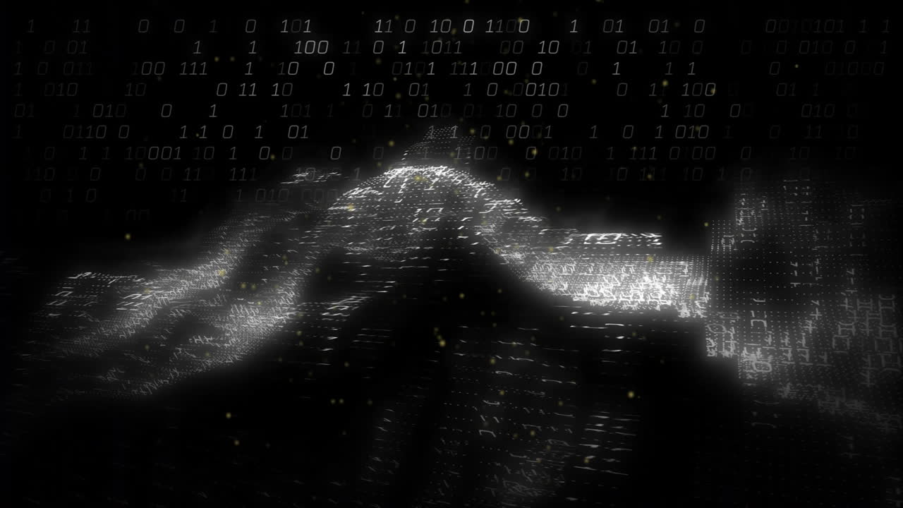 Animation of binary coding on black background