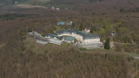 drone shot of petersberg near bonn - königswinter 4k 30 fps