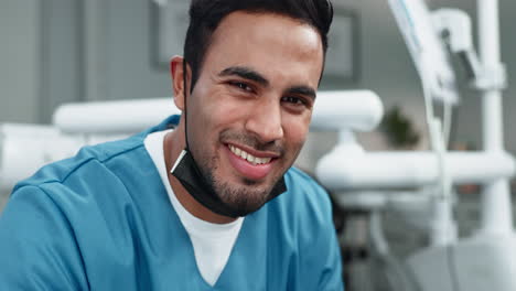 smiling dentist in a dental office