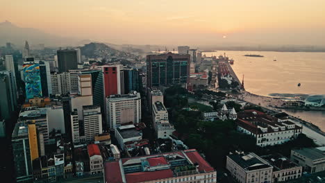 distrito comercial del centro de la ciudad de río de janeiro, brasil américa del sur dron aéreo