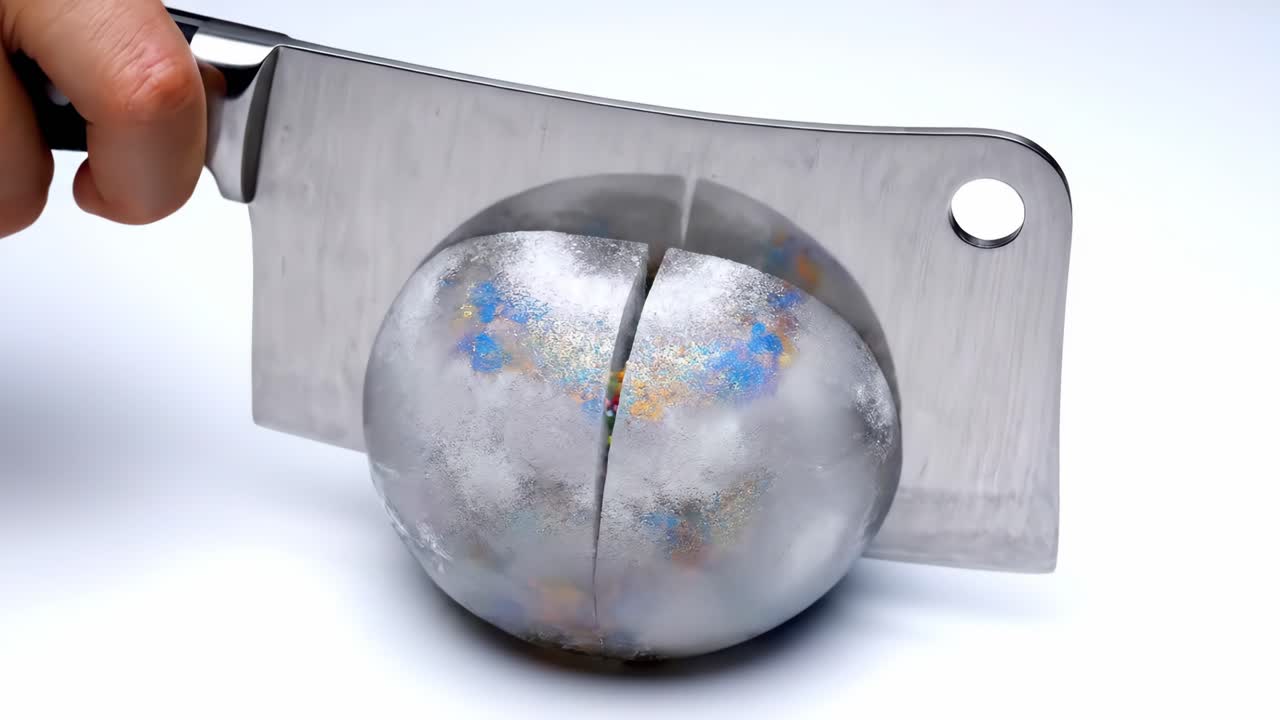 Cutting an ice ball