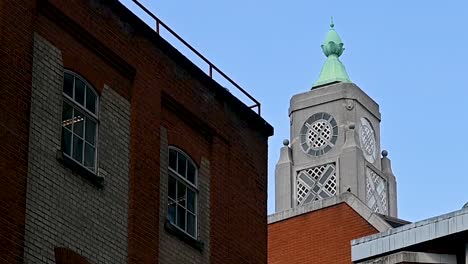 Looking-up-towards-Oxo-Tower,-London,-United-Kingdom