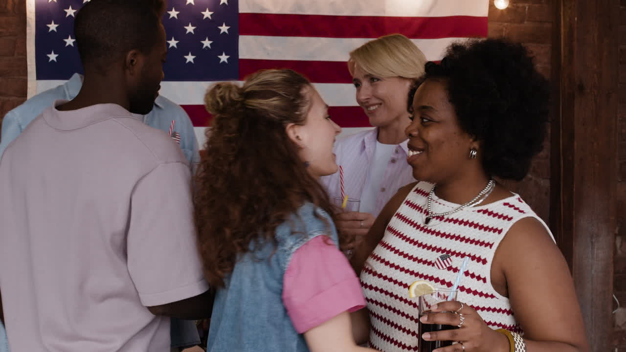 Friends Celebrating a Patriotic Event