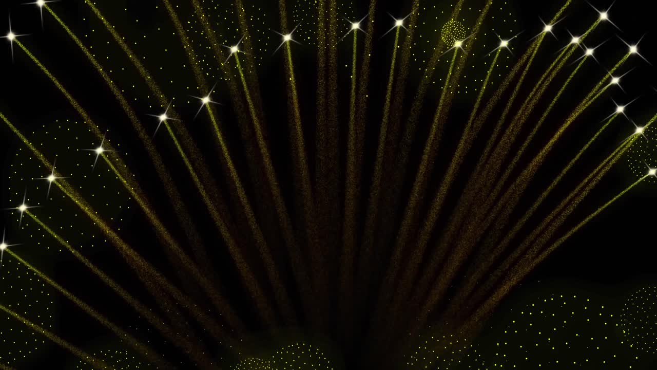 검은 바탕에 불꽃놀이의 애니메이션