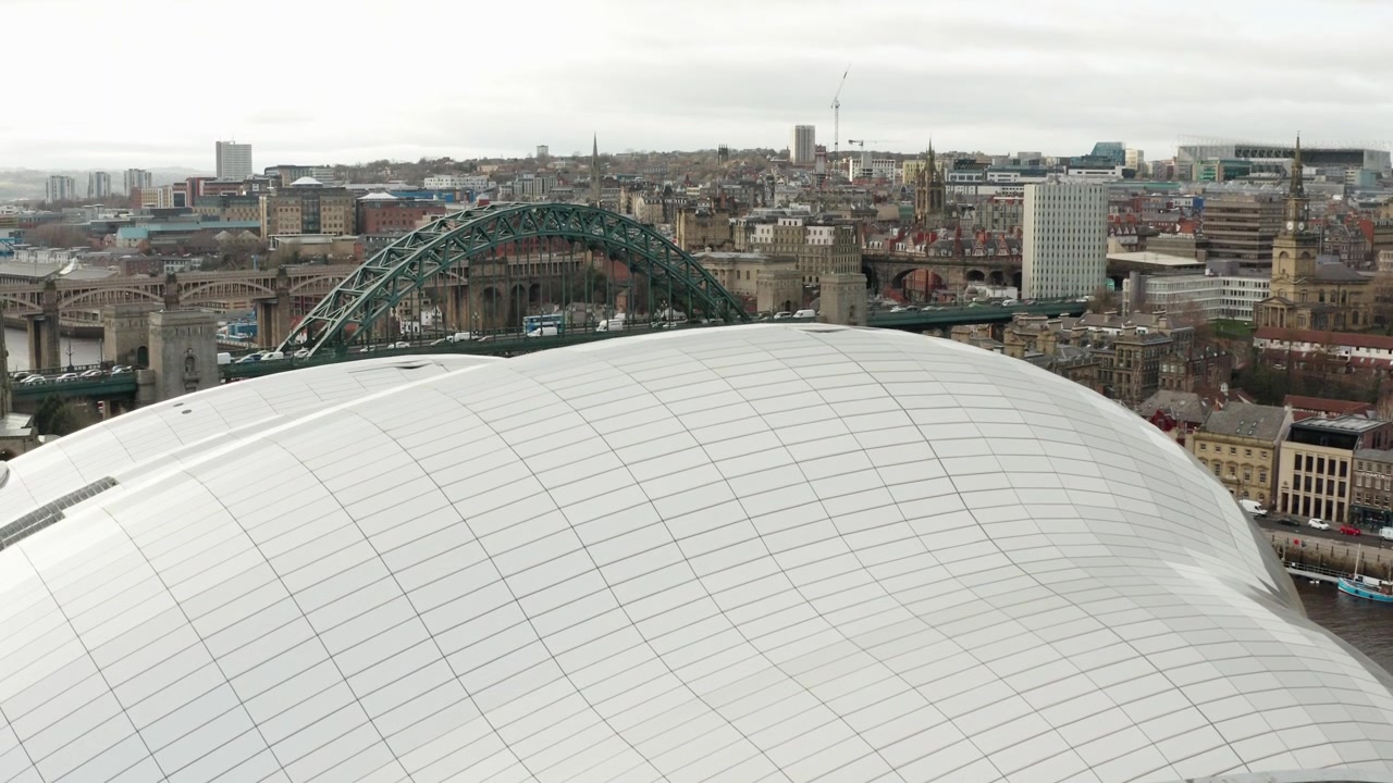 Un'altura che rivela il centro di Newcastle