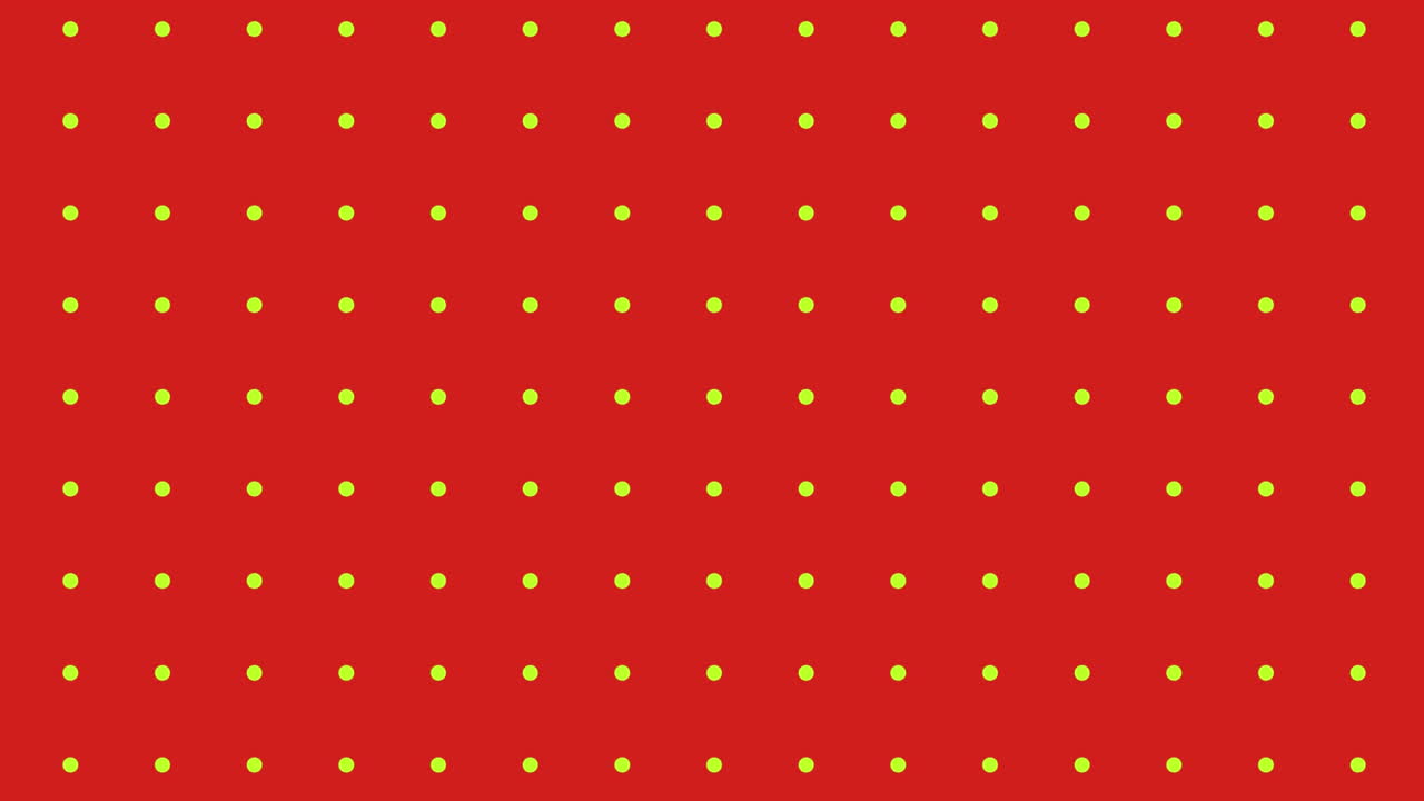 Pulsating green dots on red