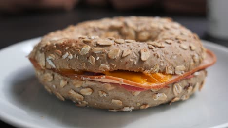 ham and cheese bagel sandwich