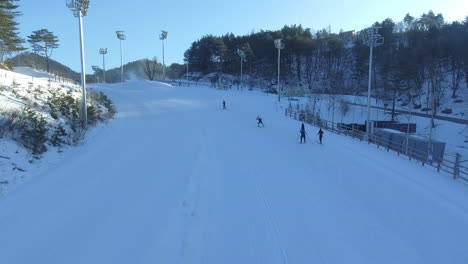 people who enjoy cross country ski, behind the people