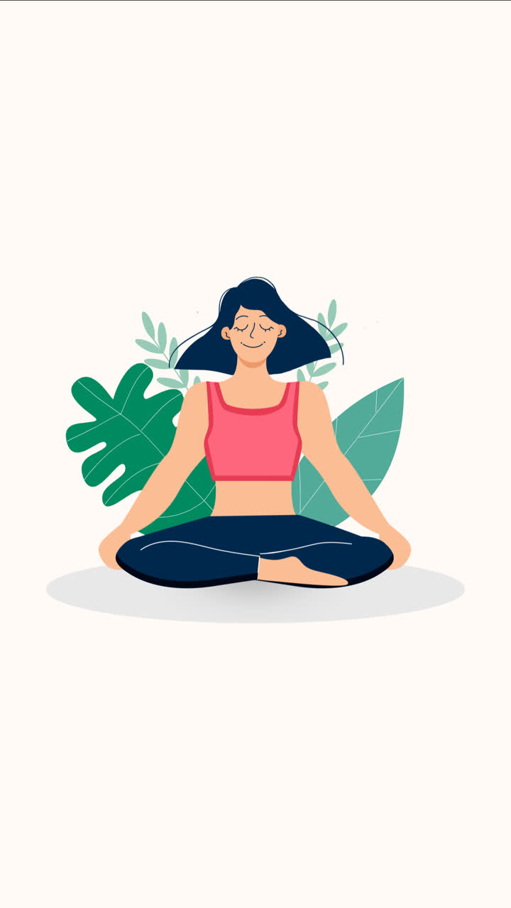 An animation of a Organic flat people meditating illustration
