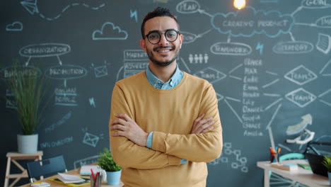 smiling business professional in modern office