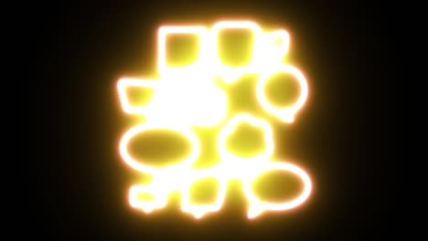 animación de icono de luz de neón. fondo negro 4k uhd.