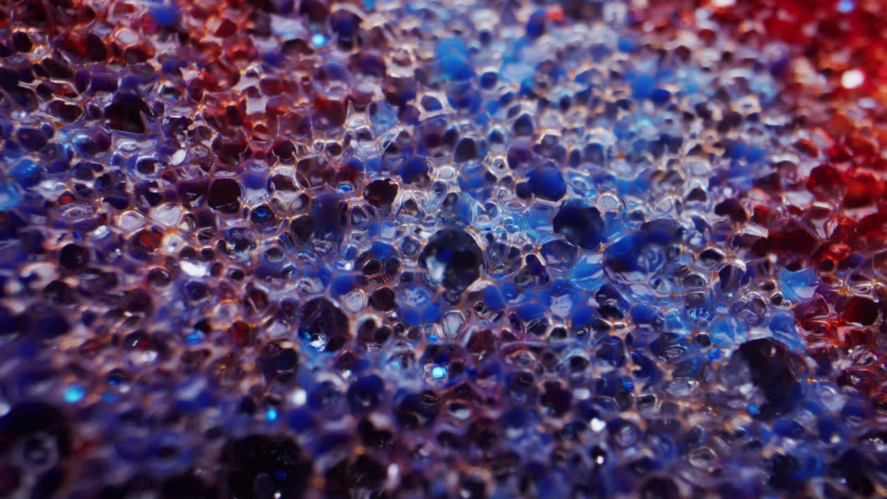 Close-up of colorful foam texture