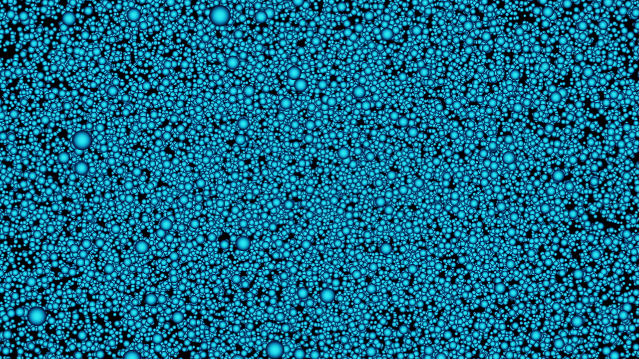 Thousands of Particles Bunched Together Interacting. Quantum Atomic Interactions. Visualisation of Tiny Microscopic World. Particle Animation.