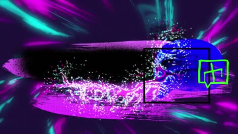 animación de luces coloridas girando sobre los gráficos