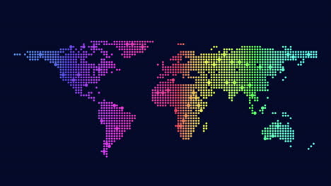 mapa vibrante del mundo un patrón de puntos coloridos que se asemeja al globo