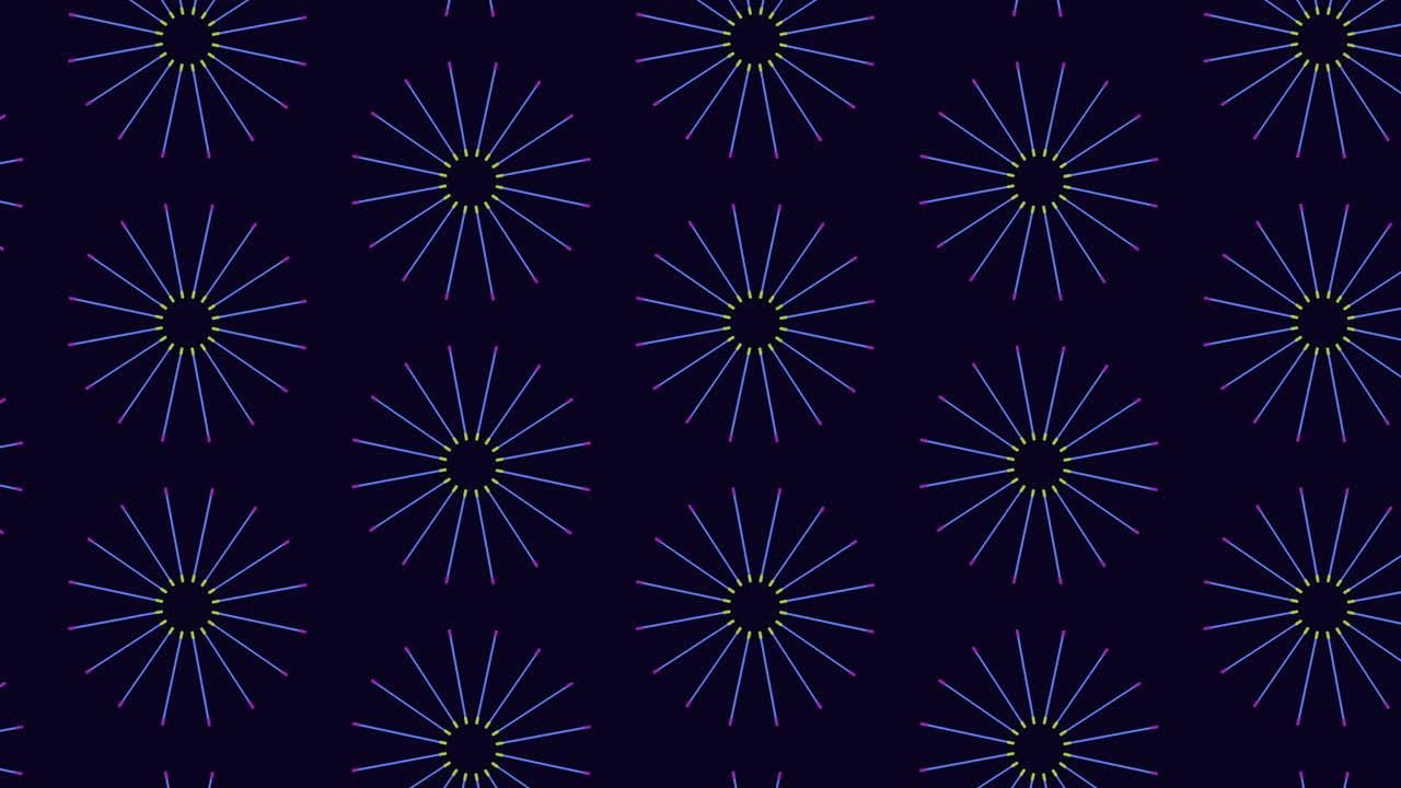 Colorful radiating lines on black background