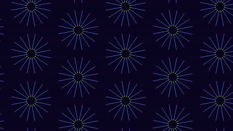 Colorful radiating lines on black background