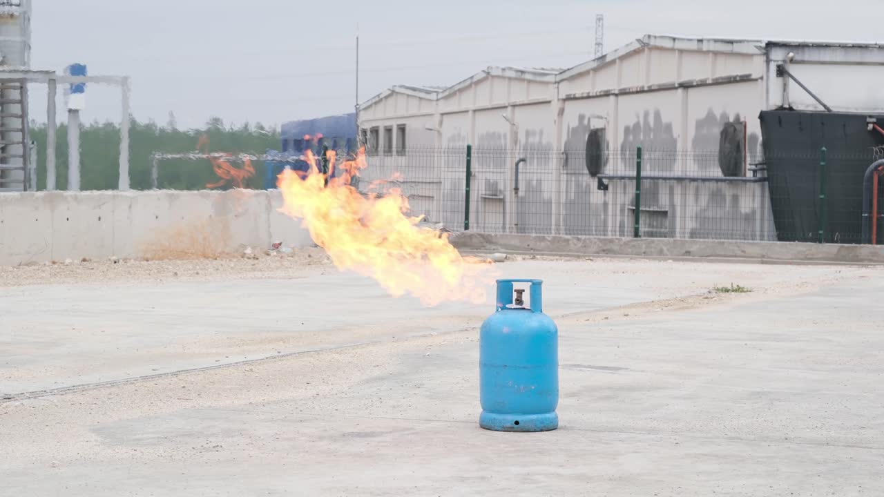 Gas Cylinder Fire Ignition in Industrial Area