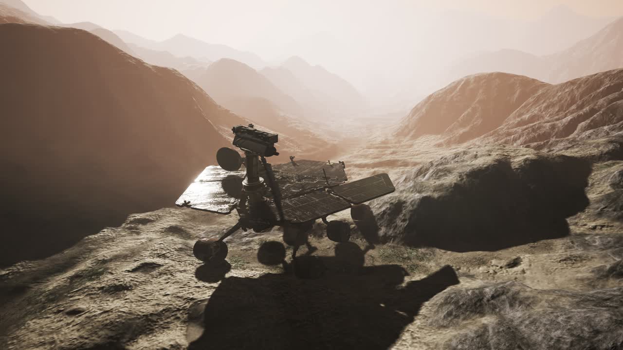 Opportunity-luotain tutkimassa punaisen planeetan pintaa.