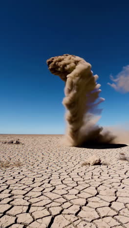 dust devil in a dry, cracked desert