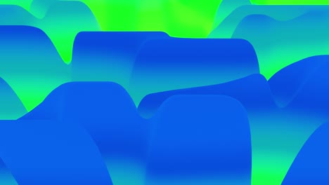 4k seamless loop with abstract fluid blue green gradients, inner glow wavy surface. beautiful cold color gradients as abstract liquid background, smooth animation. 3d in flat pleasant modern style
