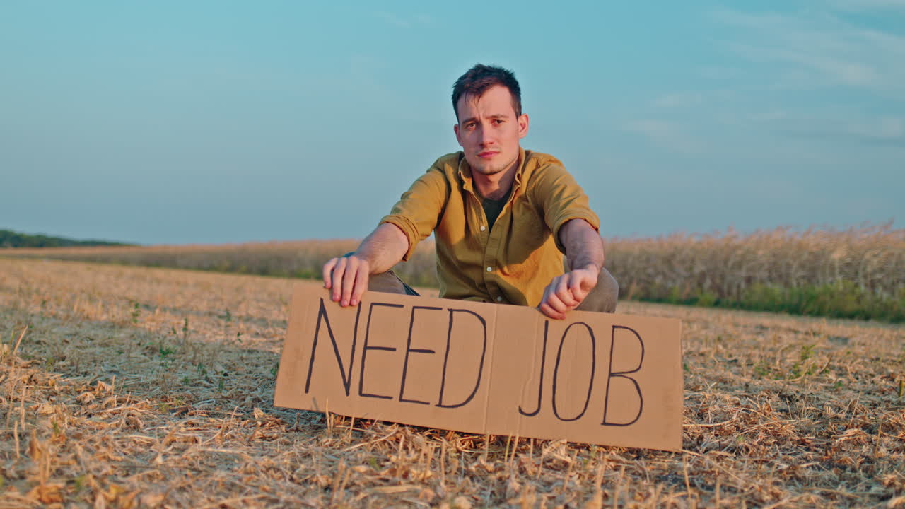 Man Seeking Job in a Field