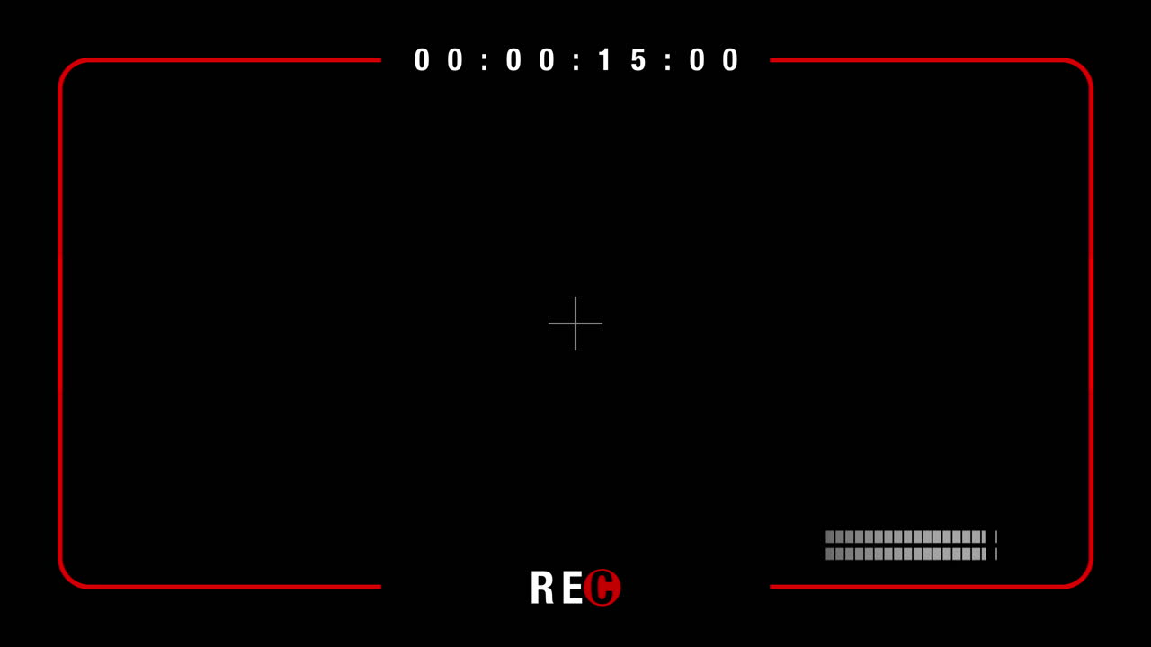 Camera Recording Viewfinder Overlay with REC Indicator and Timecode