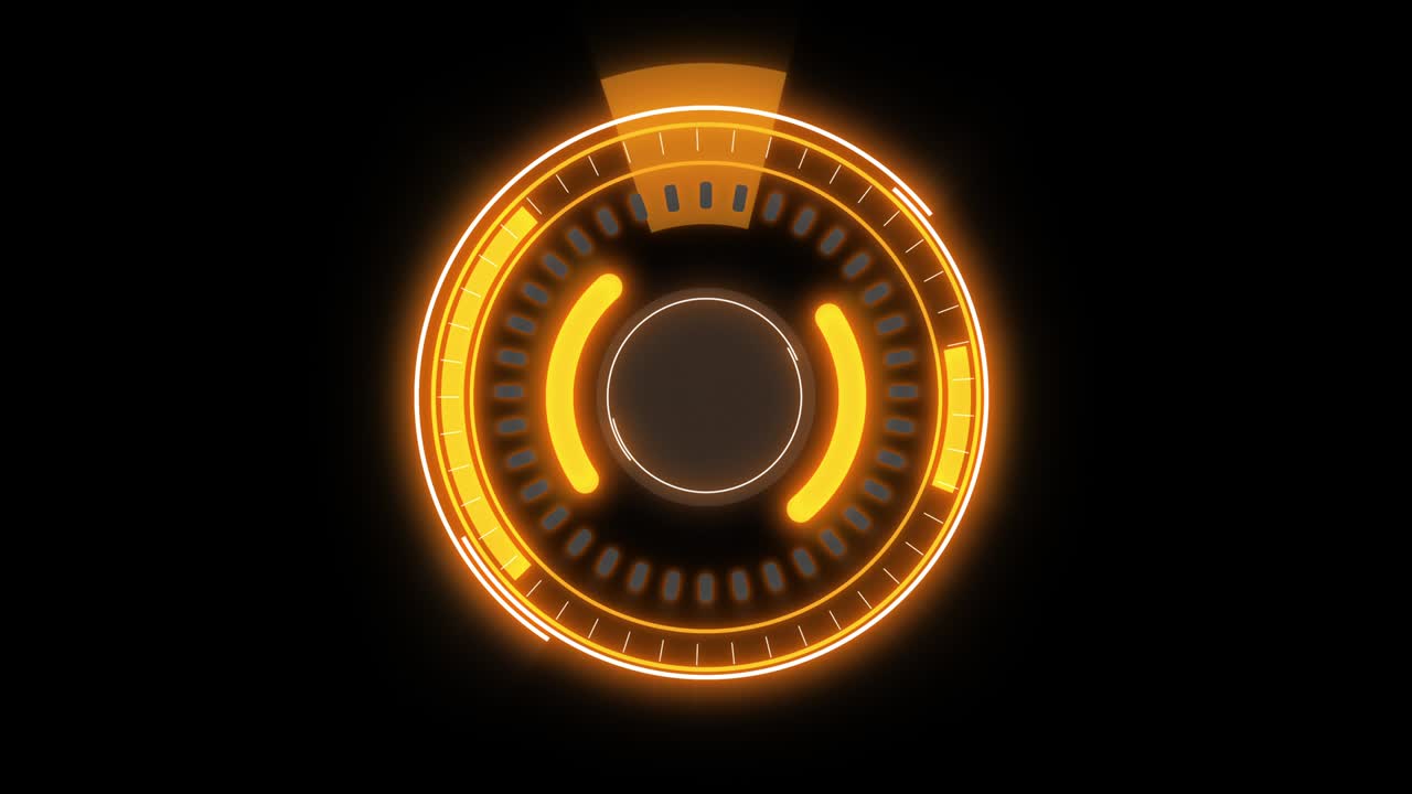 Abstract Digital Animation Futuristic HUD With Countdown. 4K. Head-up Display Computer Data. High Tech Concept Element. Futuristic infographic element with digital countdown.