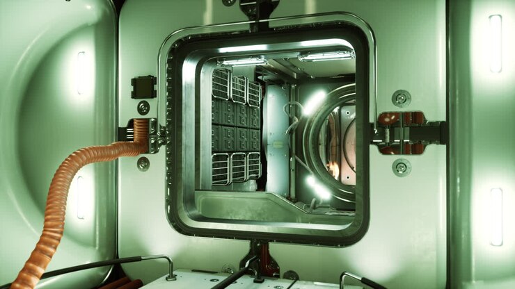 interior of futuristic internation space station