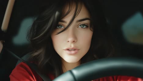 woman driving a car