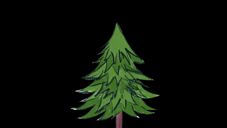 Schöne-Weihnachtsbaum-Loop-Animation,-Transparenter-Hintergrund-Mit-Einem-Alphakanal.