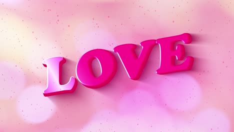 feliz día de san valentín banner de texto de las redes sociales. amor animado texto gráfico de movimiento brillo sombra de bokeh brillar a con pop rosas colores en el fondo. pantalla en un trendy simple post. metraje video 4k.