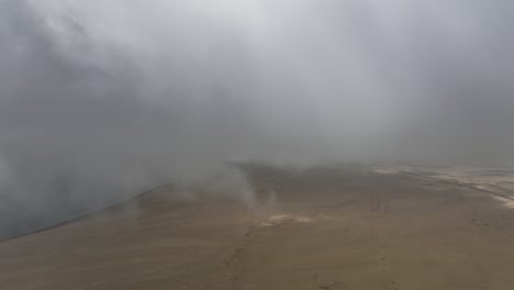 drone flying deep through beautiful peaceful clouds, heaven on earth, ica, paracas