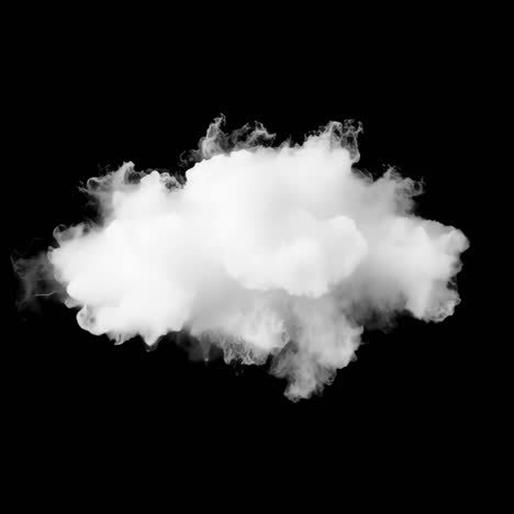 white cloud animation isolated asset, transparent 4k video, alpha channel, prores 4444