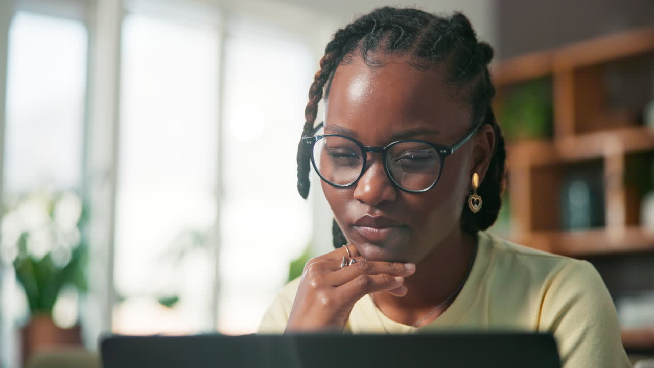 Woman working on laptop