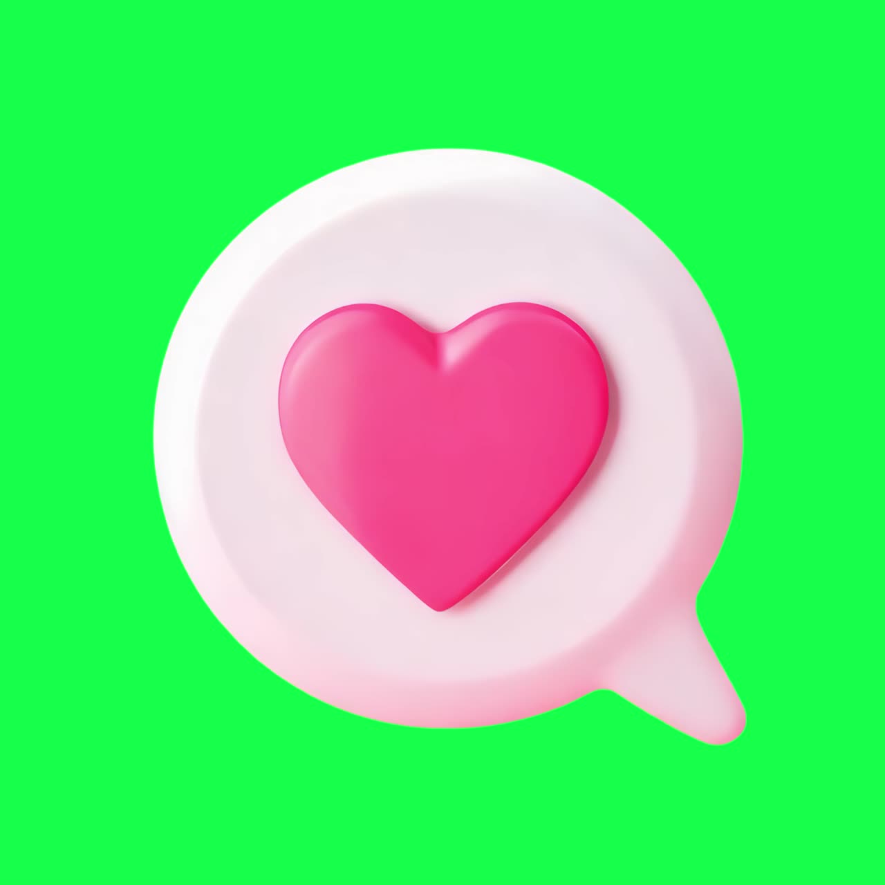 Heart icon animation, transparent 4K video, green screen