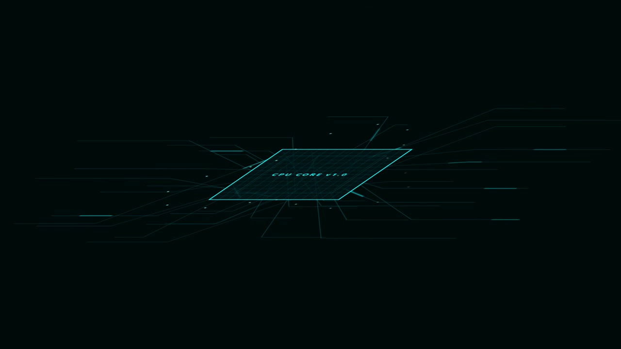 Digital CPU Core Processor Interface Animation