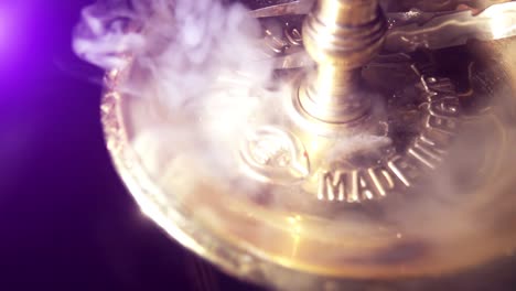 close-up of hookah smoking